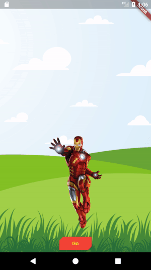 Flutter animation of flying Iron Man character
