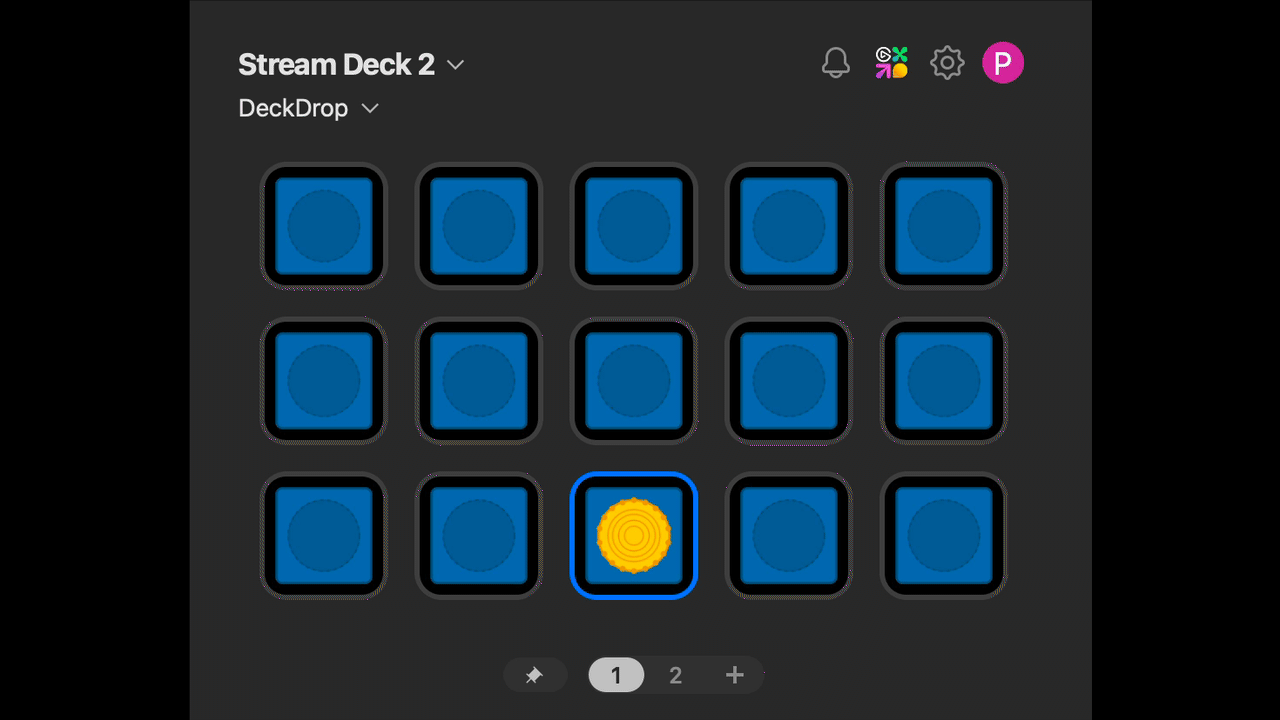 Animated GIF showcasing a game of Connect Three on an Elgato Stream Deck against the Monte Carlo Tree Search AI. Gameplay is swift and precise, with tokens strategically placed on a 3-by-5 grid. The AI consistently makes optimal moves, revealing a virtually unbeatable and polished opponent.