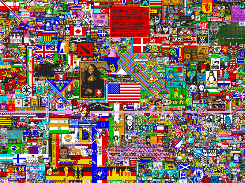 “Place” — A collaborative art piece by the users of Reddit