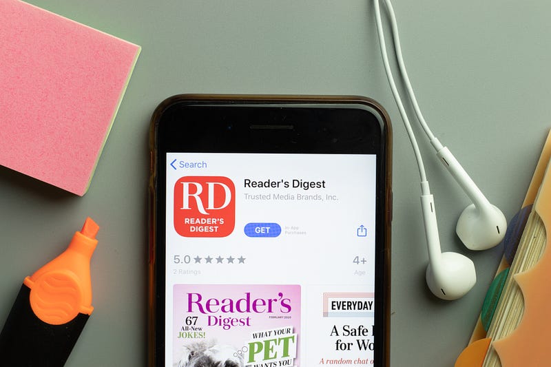 Reader’s Digest on smartphone