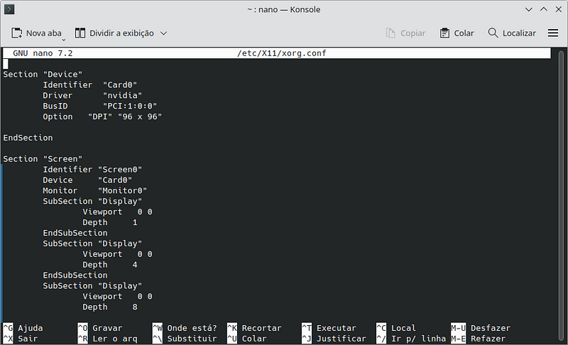 Screenshot do terminal