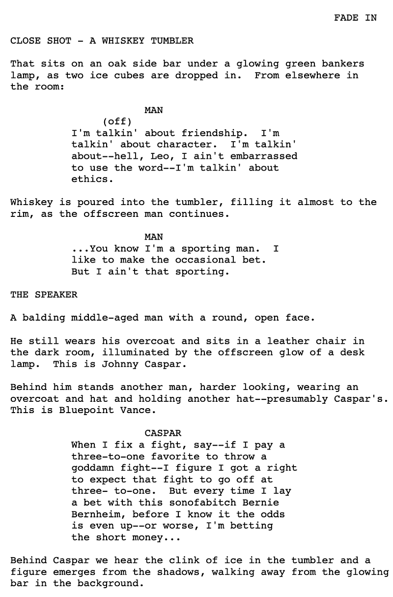 Page One: “Miller’s Crossing” (1990)