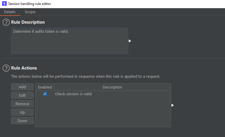 Adding a new Session Handling Rule