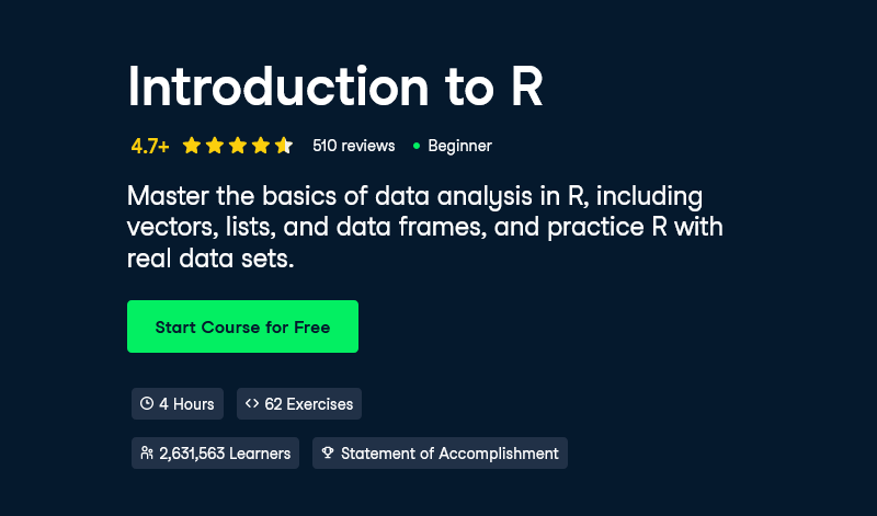 best free course to learn R programming online