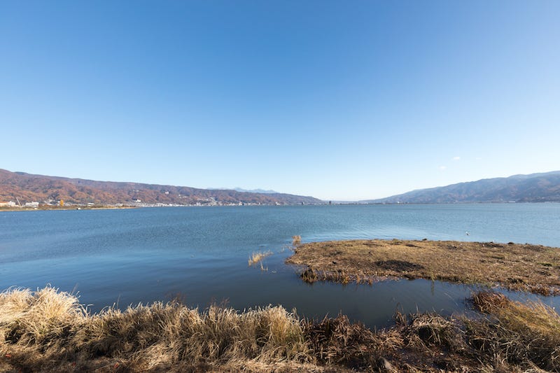 The expansive Lake Suwa in Nagano Prefecture