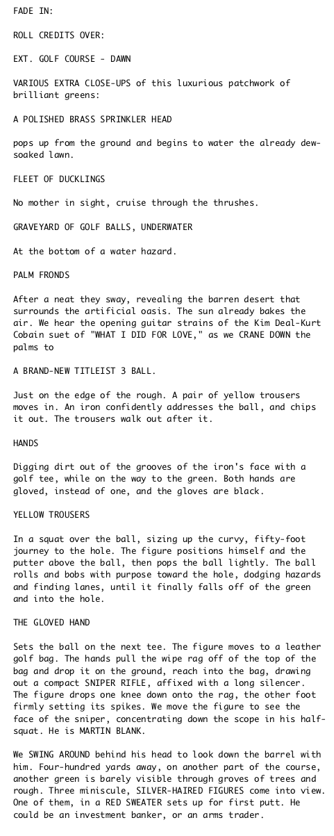 Page One: “Grosse Pointe Blank” (1997)