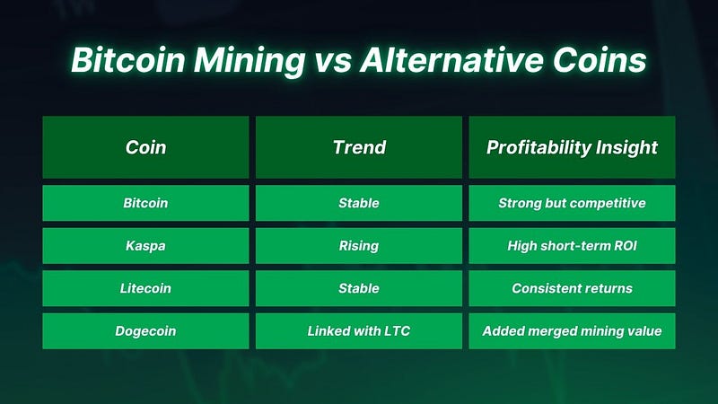 Bitcoin Mining vs Alternative Coins