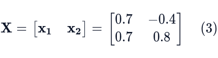 The eigenvectors for A as columns of the matrix X.