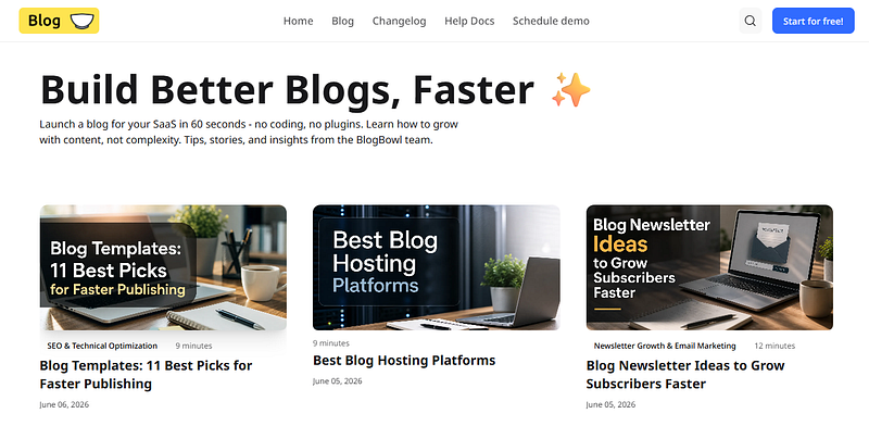 blogbowl.io blog section