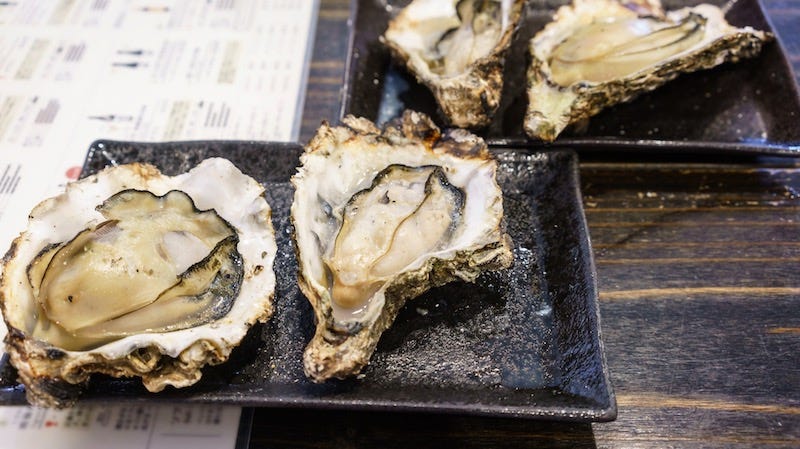 Fresh oysters are the local speciality of Hiroshima Prefecture’s island of Miyajima