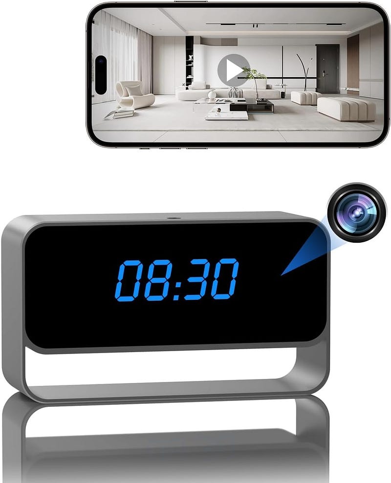 DuboCam Clock Camera — Full HD 1080P Wireless Camera — WiFi Nanny Cam for Home Indoor Security — WiFi & Bluetooth Connection【Upgraded】