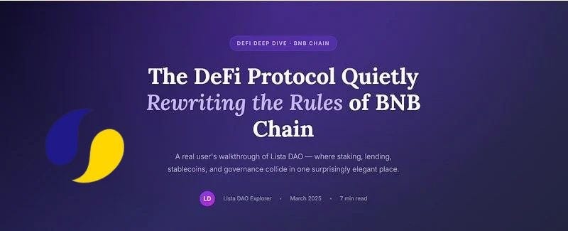 Lista DAO: The DeFi Protocol Quietly Rewriting the Rules of BNB Chain