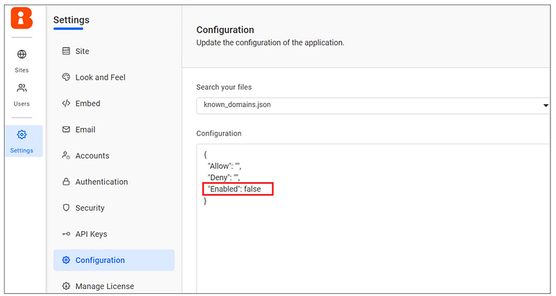 Enabled false Configuration