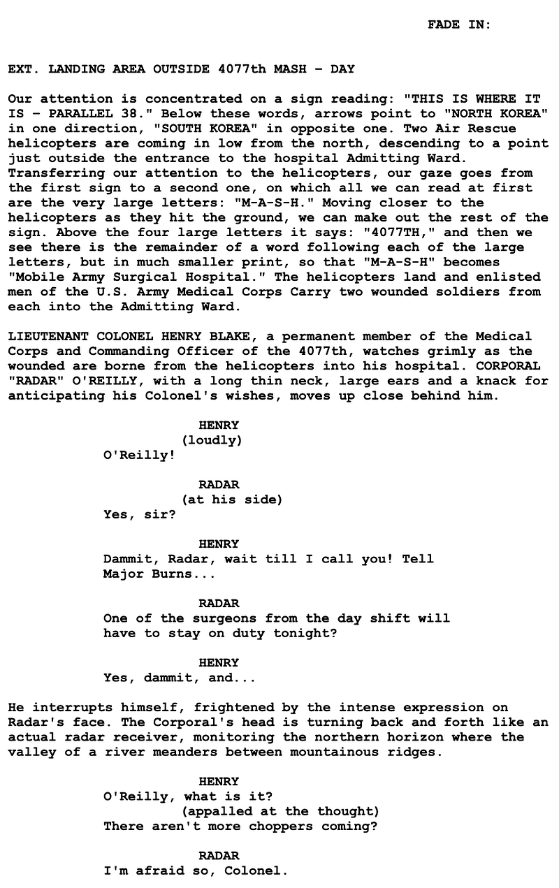 Page One: “M*A*S*H” (1970)