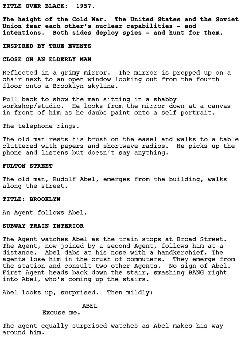 Page One: “Bridge of Spies” (2015)