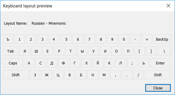 mnemonic russian keyboard windows 10