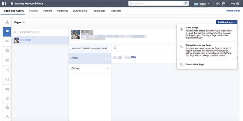 Add new Facebook Page in Business Manager