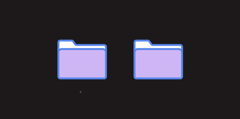 Two folders on a desktop: One with one file, another with one billion files, but both look exactly the same
