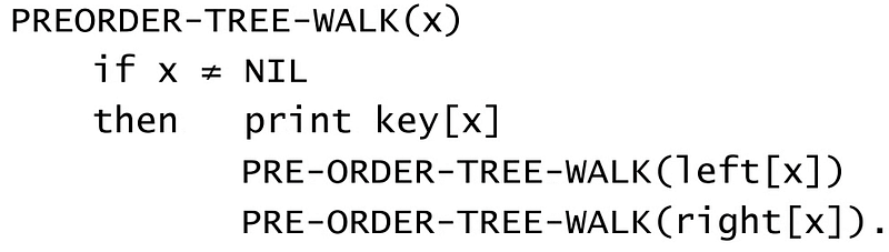 pseudo code of Pre Order Traversal for Binary Tree