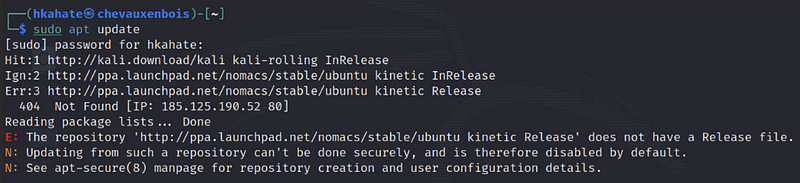 Verifying if Kali Linux is updated