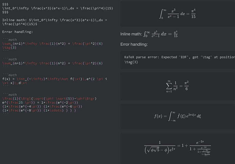 New feature: Write equations within a note