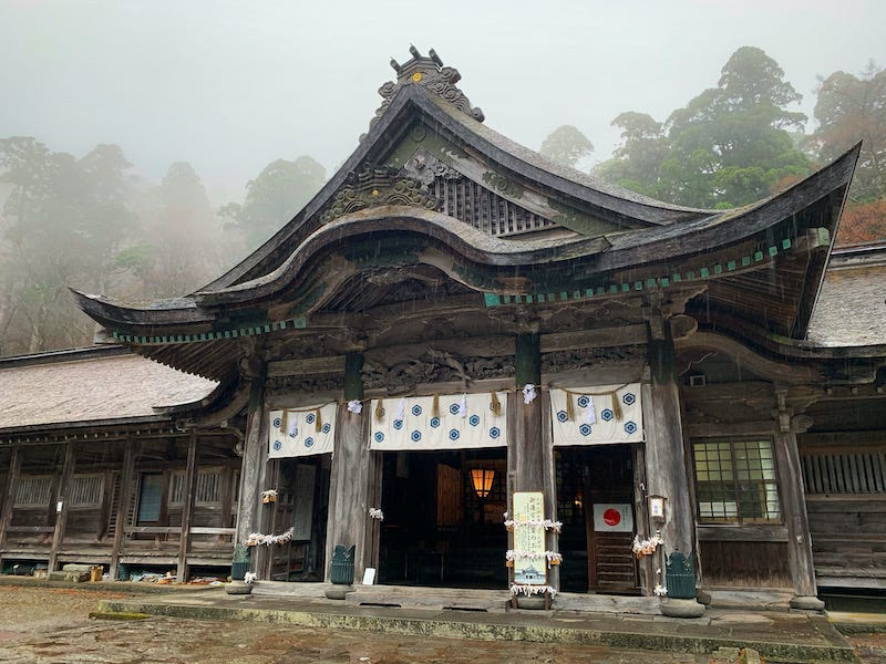 The main hall of Ogamiyama Shrine on Mt. Daisen in Tottori Prefecture