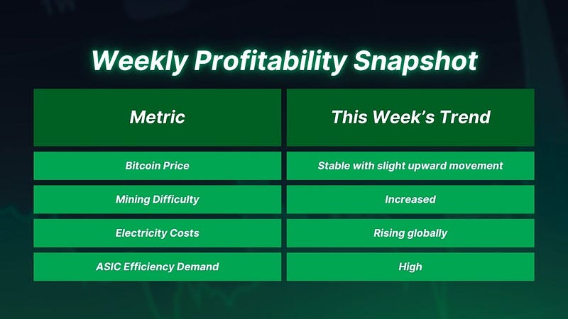 Weekly Profitability Snapshot