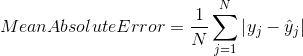 Mean Absolute Error formula