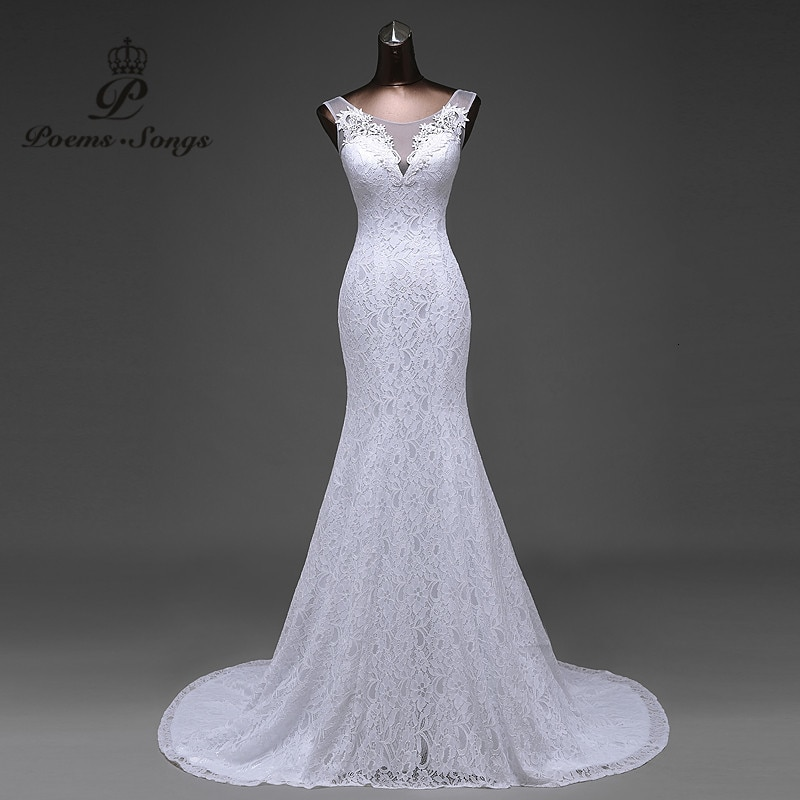 Hot sale free shipping Elegant beautiful lace flowers mermaid Wedding Dress 2021 vestidos de noiva robe de mariage bridal dress