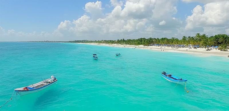 Pescadores Beach in Tulum, Quintana Roo, Mexico