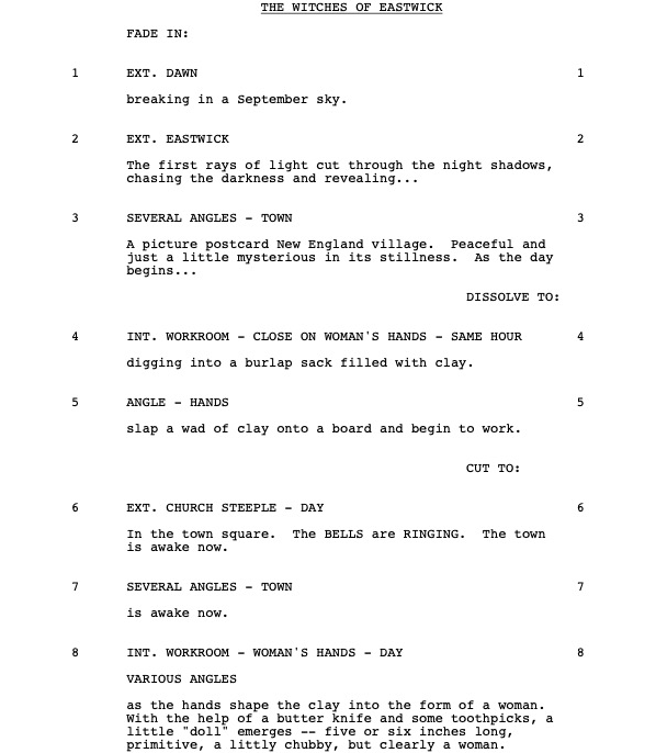 Page One: “The Witches of Eastwick” (1987)