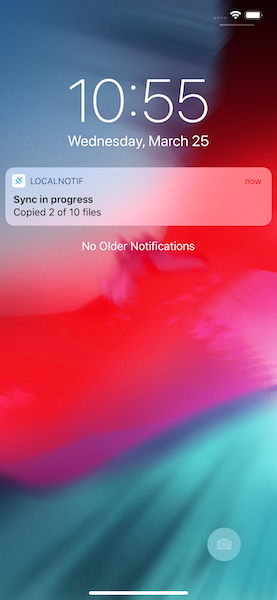 Local notification with progress bar — Ionic 5 Capacitor iOS app