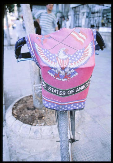 Bicycle with American Flag, Damascus, Syria, 2001.