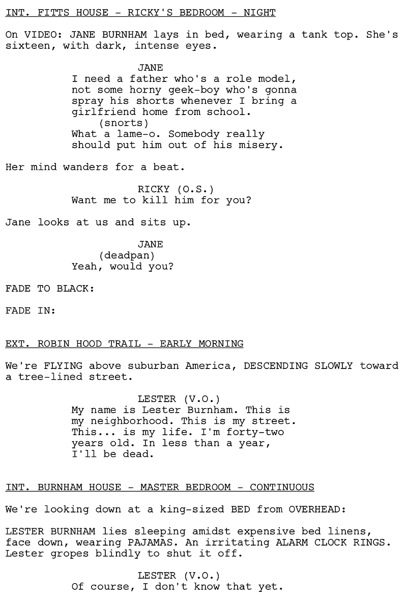 Page One: “American Beauty” (1999)