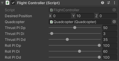 2D Rotorcopter Mechanics and PID Control with Unity