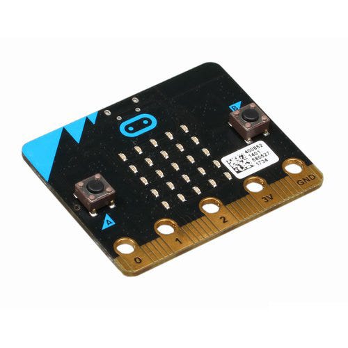 BBCが中心となって開発し、世界各地のプログラミング教育で採用されているmicro:bit。 (写真:スイッチサイエンス{.markup–anchor .markup–figure-anchor})