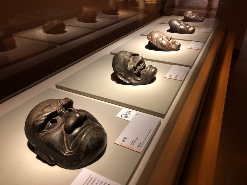 Masks at the Miho Museum in Shiga Prefecture’s Koka area