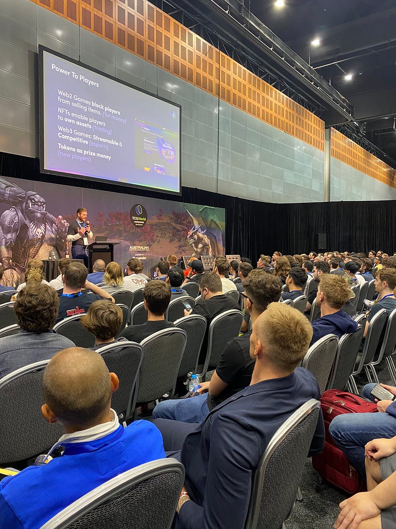 Illuvium cofounder Kieran speaks at the Australian Crypto Conference.