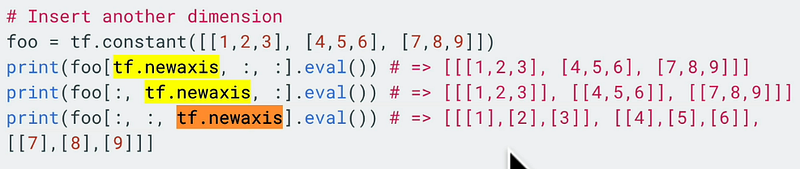 Tensorflow tutorial, Basic operations on tensors