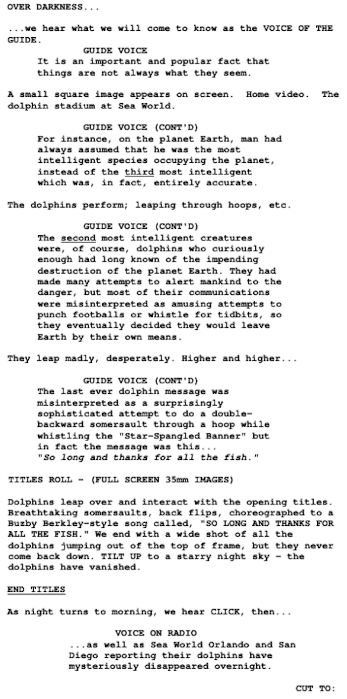 Page One: “The Hitchhiker’s Guide to the Galaxy” (2005)