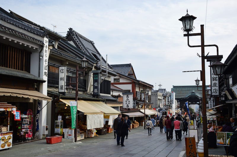 The main approach to Nagano City’s famed Zenko-ji temple complex