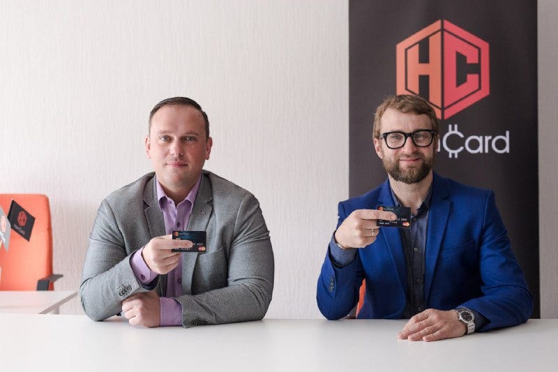 Karol kozlowski, left, and pawel goch of hash card just as with mastercard-issued plastic cards