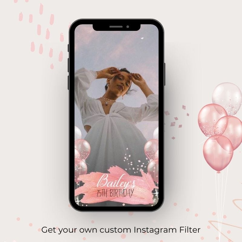 Custom Instagram filter for birthday party