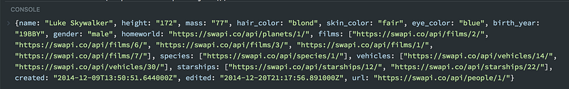 Data we got from the API call