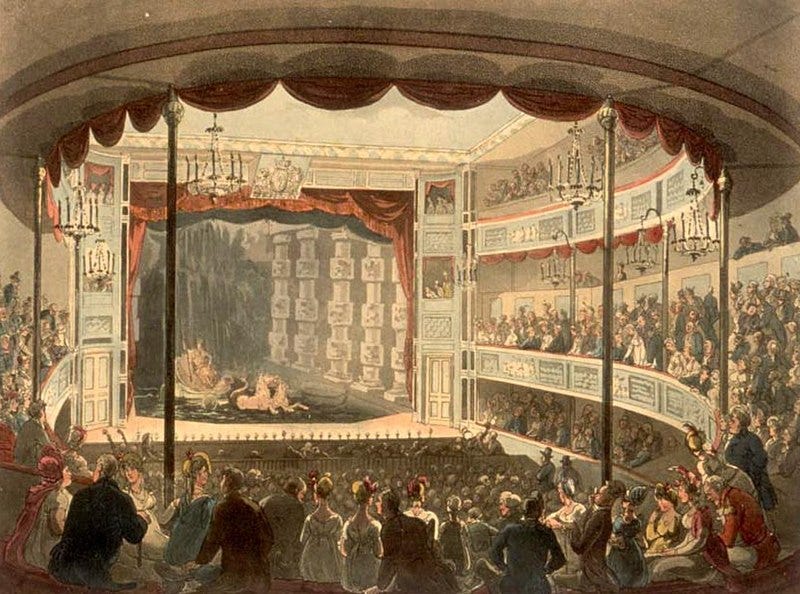 A painting of Sadler’s Wells Theatre