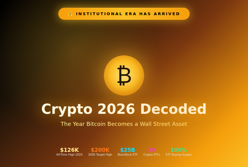 Crypto 2026 Decoded: The Year Bitcoin Becomes a Wall Street Asset