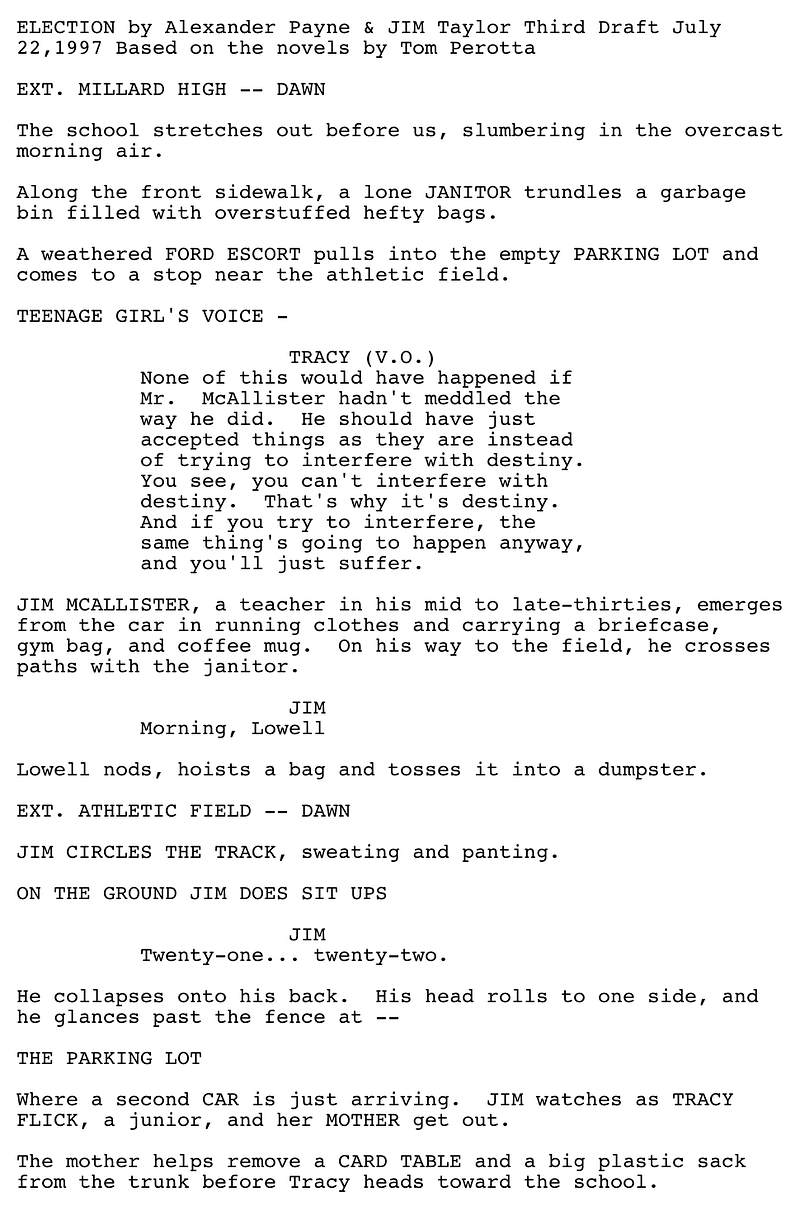 Page One: “Election” (1999)