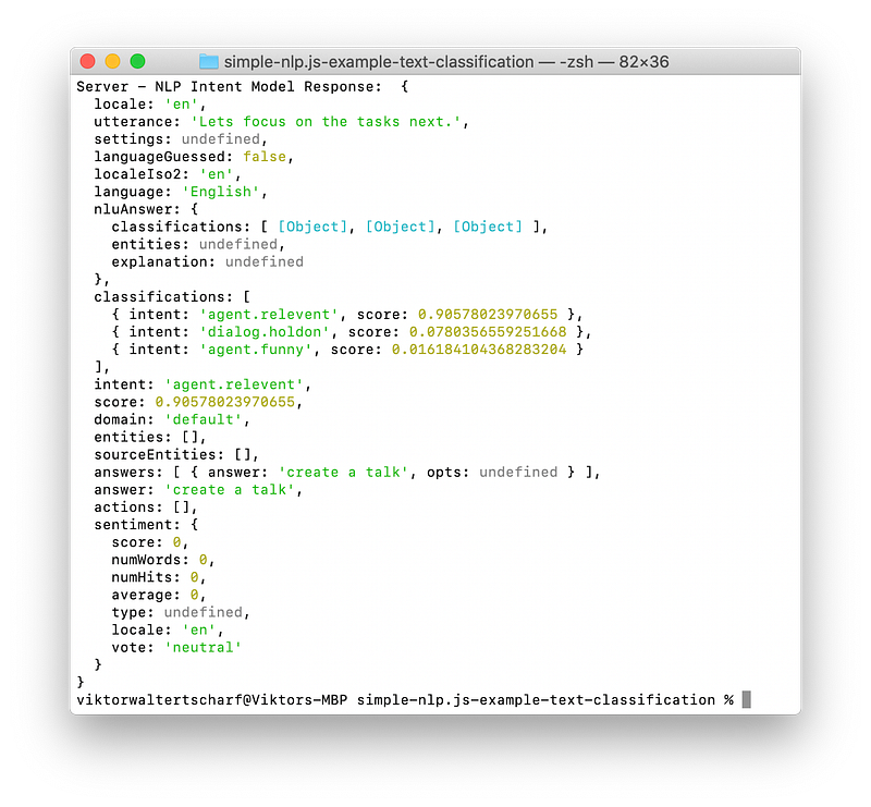 NLP Model Detect/Rate Important Sentences utilizing NLP Intent Text Classification using NLP.js