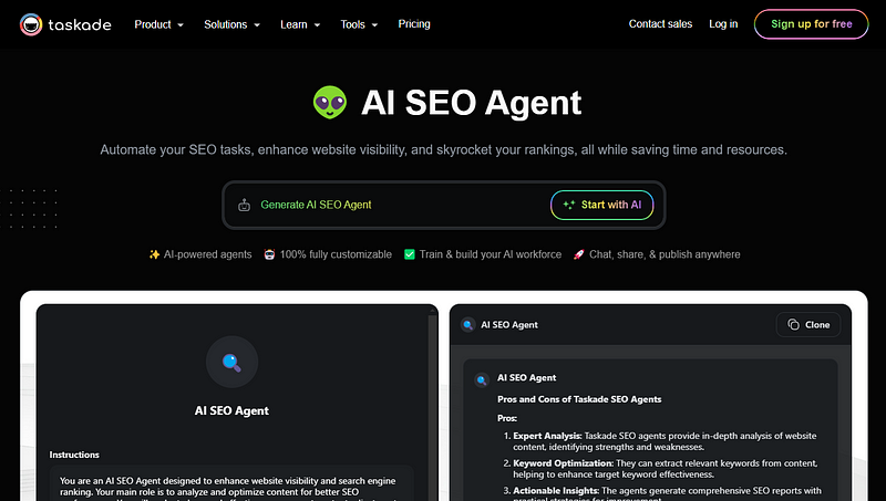 taskade SEO ai agent