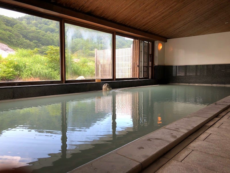 The hot spring bath at Mt. Osore (Osorezan) in Aomori Prefecture